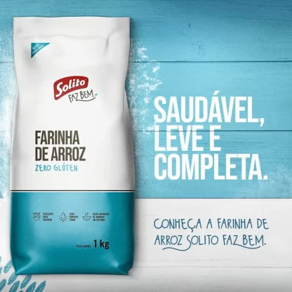 Banner do produto Farinha De Arroz Solito 1kg - Saudável, Leve e Completa