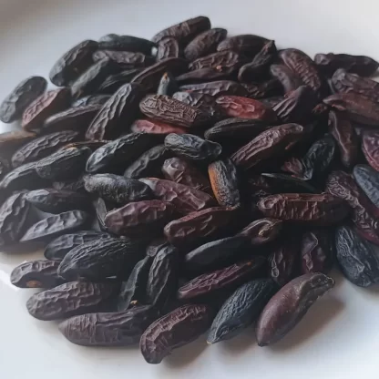Cumarú Fava Tonka despejada sobre um prato